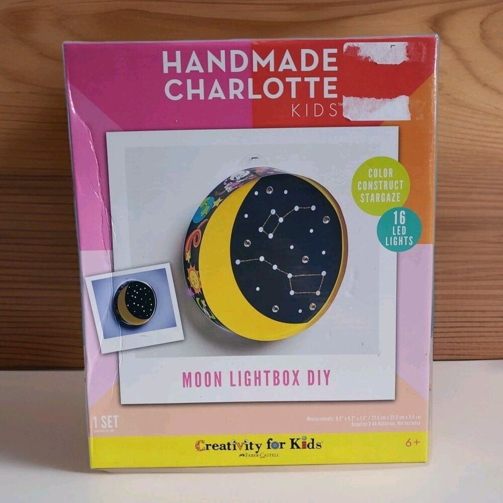 Faber-Castell Creativity for Kids, Moon Lightbox DIY Ages 6+ Open Box